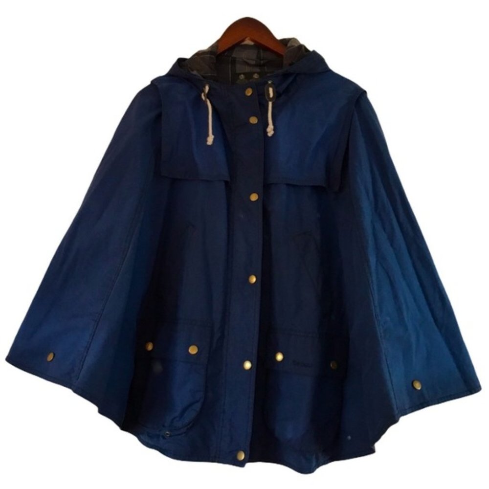 Barbour Waxed Cotton Dales Cape Indigo Blue Sz 12